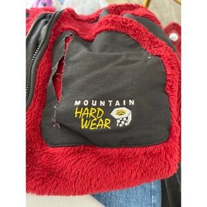 Mountain Hardwear Fleece Jacket Red Black Full Zip Men's M‎